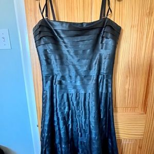 Sexy strapless tiered faux leather dress BCBG